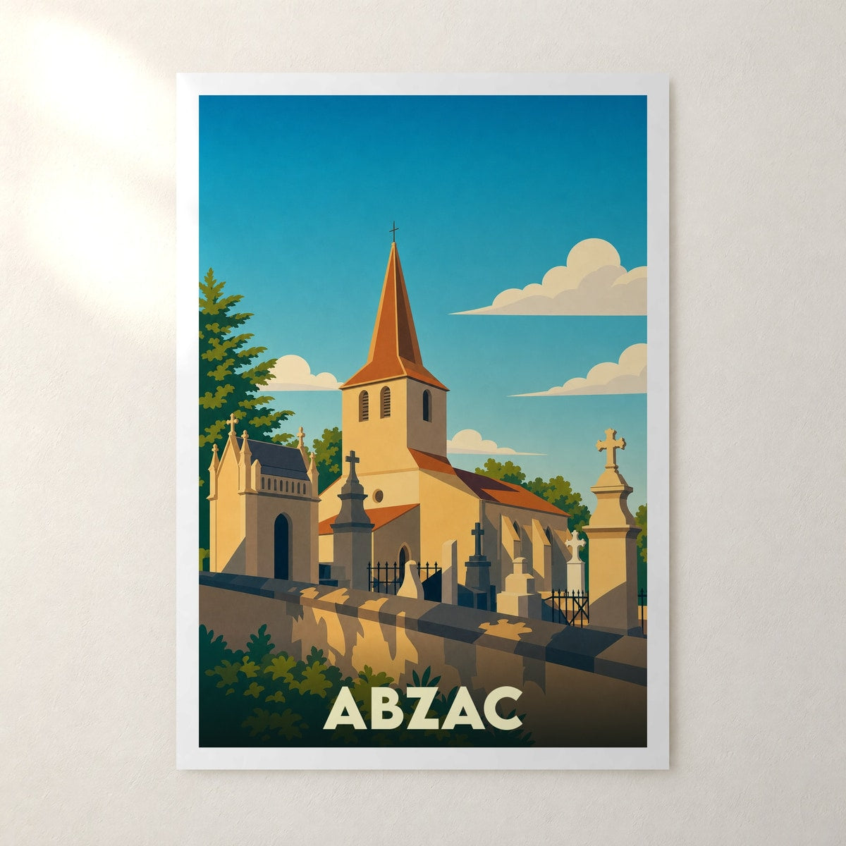 Affiche Abzac – sans cadre, accrochée au mur