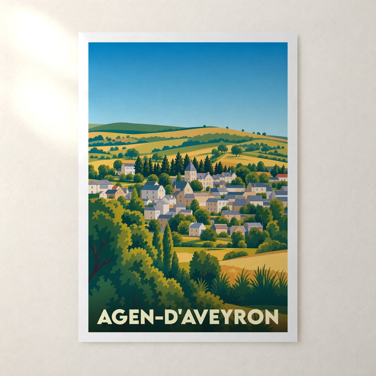 Affiche Agen-d'Aveyron – sans cadre, accrochée au mur