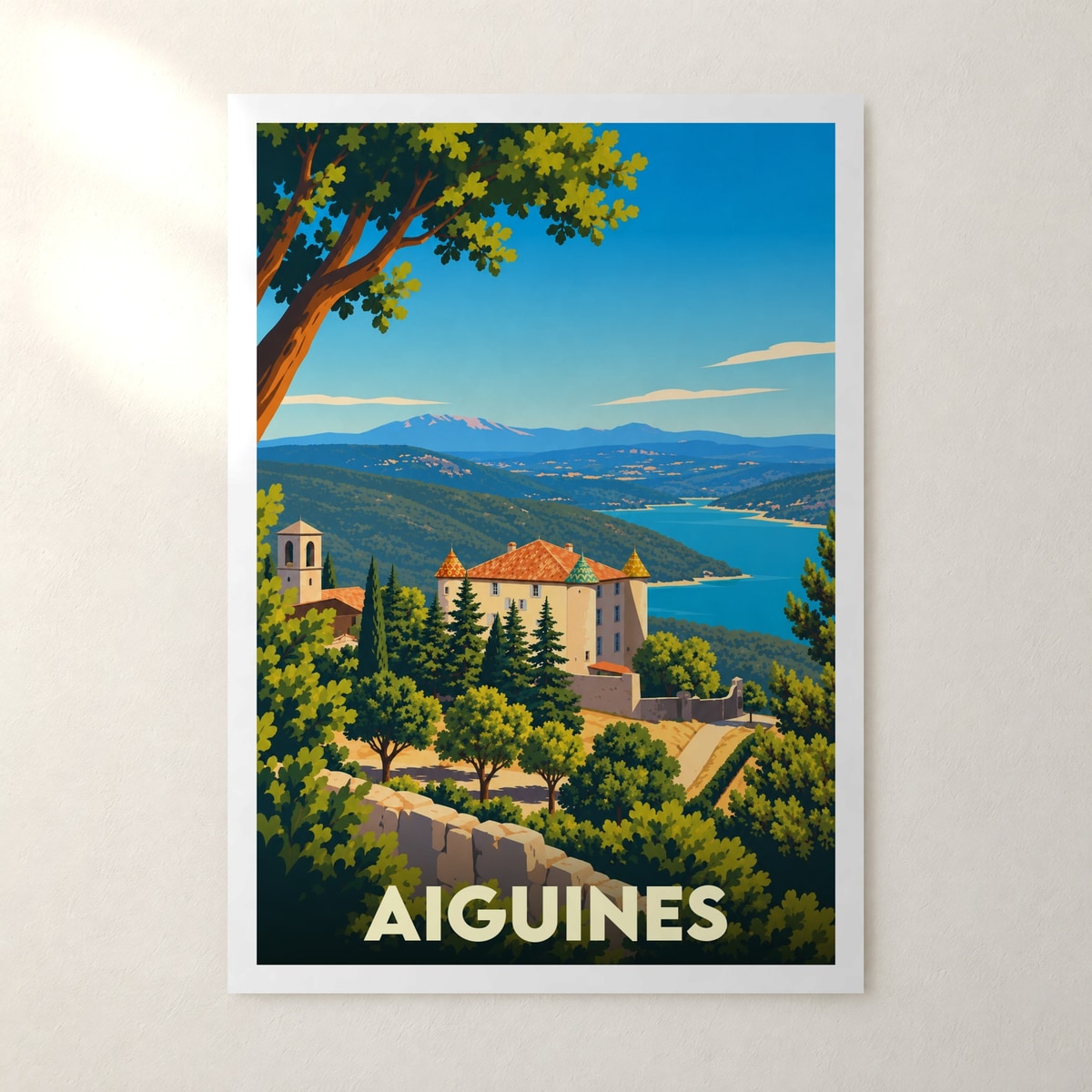 Affiche Aiguines – sans cadre, accrochée au mur