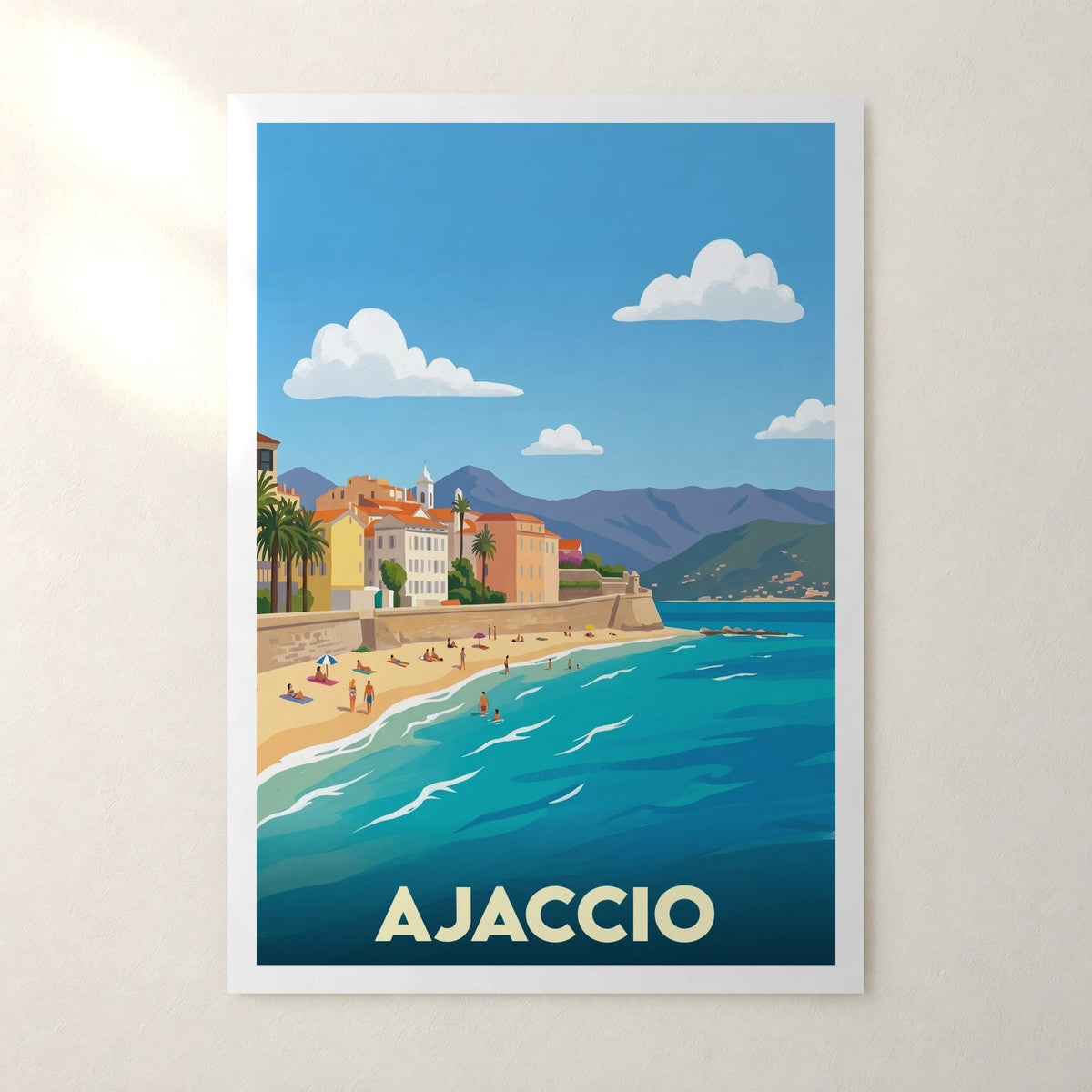 Affiche Ajaccio – sans cadre, accrochée au mur