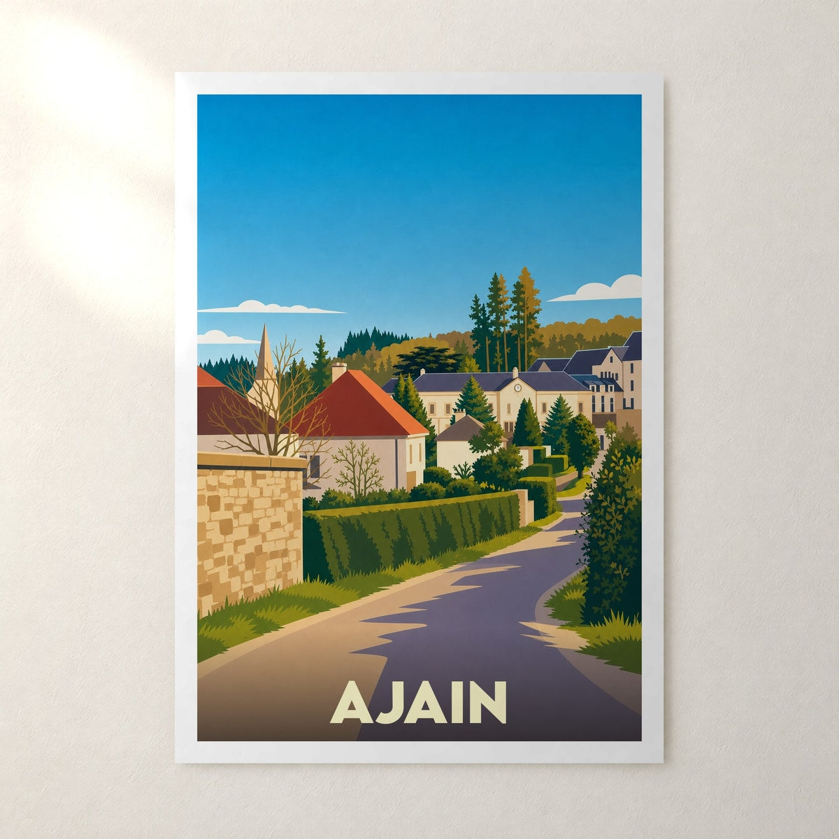 Affiche Ajain – sans cadre, accrochée au mur