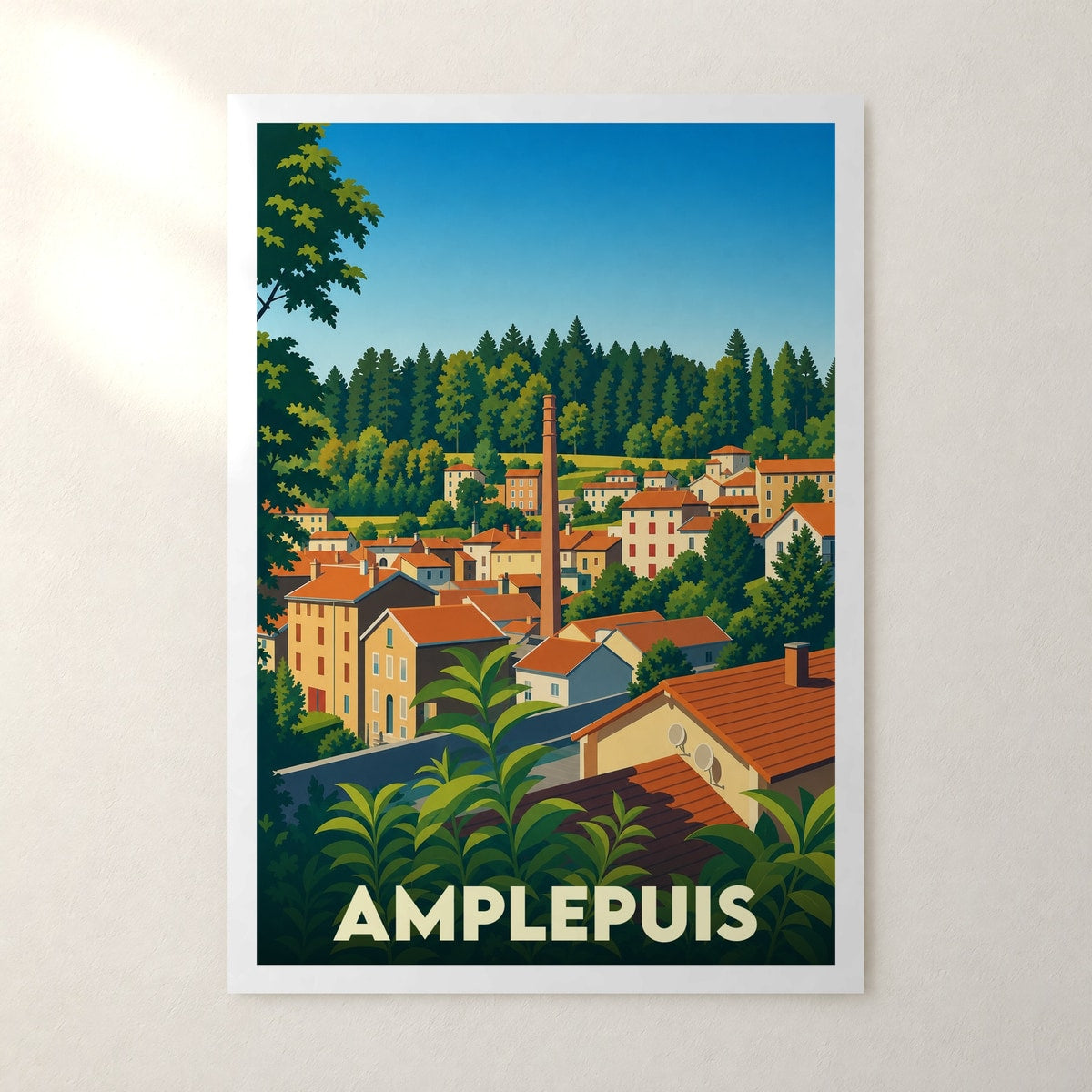 Affiche Amplepuis – sans cadre, accrochée au mur