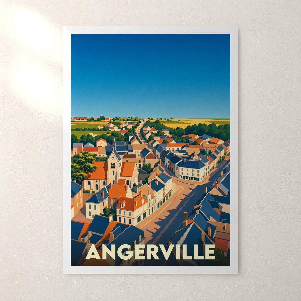Affiche Angerville – sans cadre, accrochée au mur