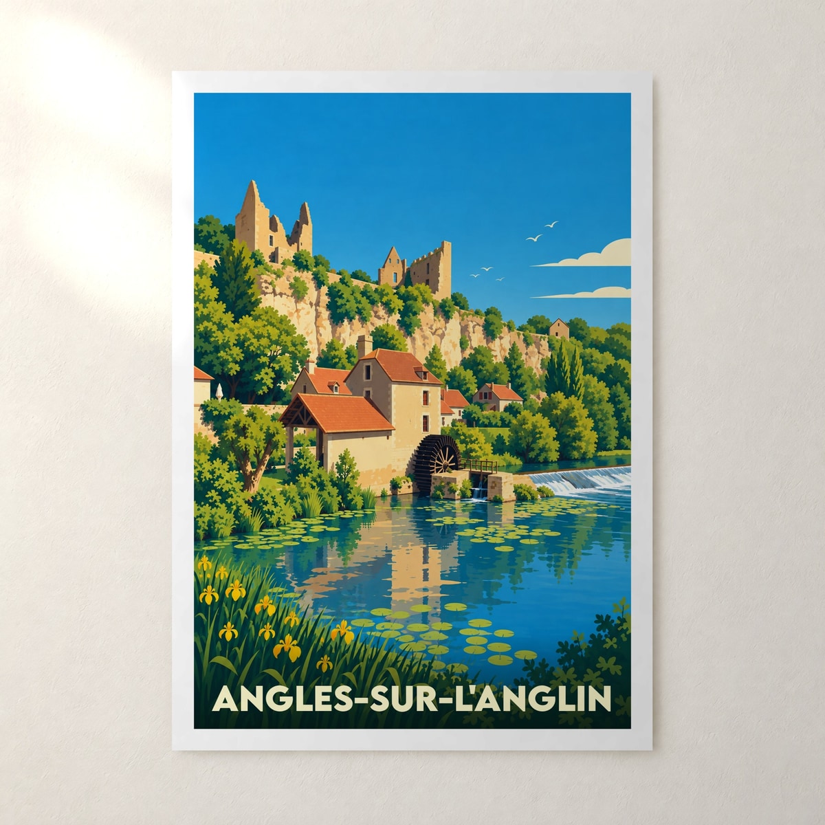 Affiche Angles-sur-l'Anglin – sans cadre, accrochée au mur