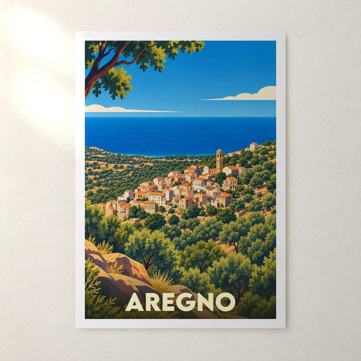 Affiche Aregno – sans cadre, accrochée au mur
