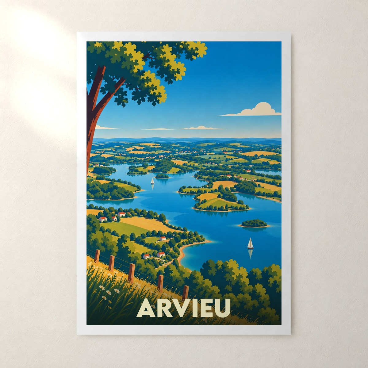 Affiche Arvieu – sans cadre, accrochée au mur