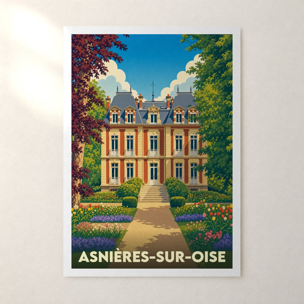 Affiche Asnières-sur-Oise – sans cadre, accrochée au mur
