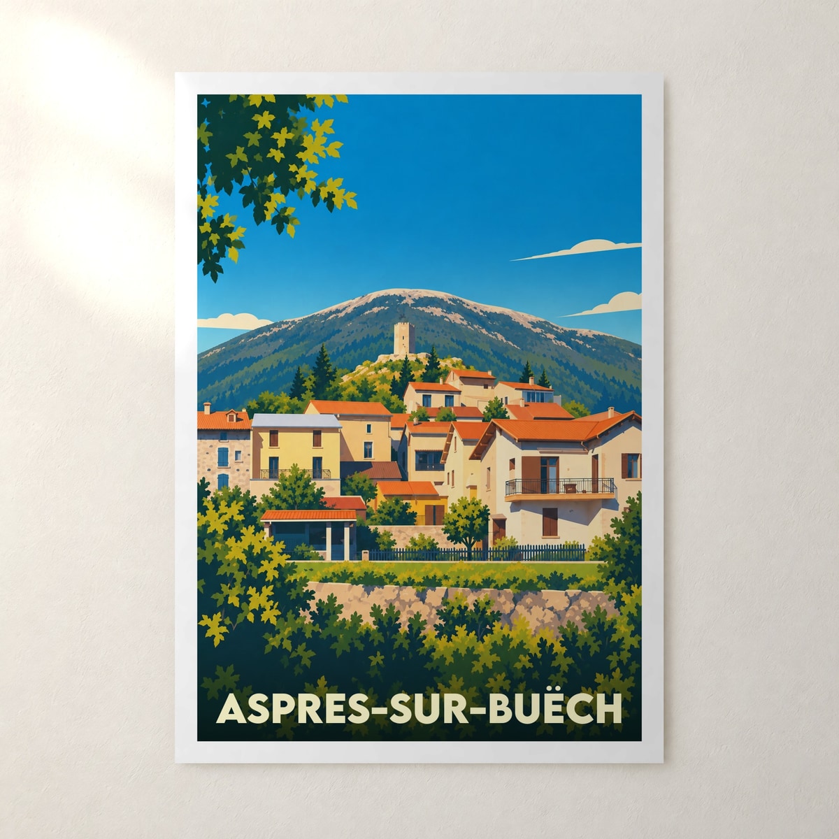 Affiche Aspres-sur-Buëch – sans cadre, accrochée au mur