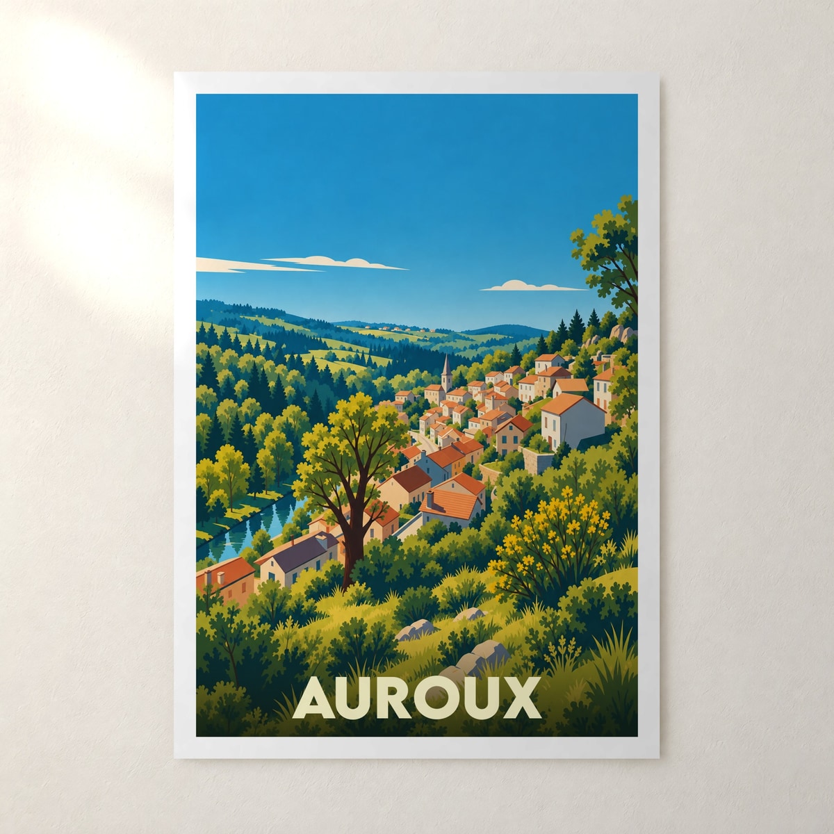 Affiche Auroux – sans cadre, accrochée au mur