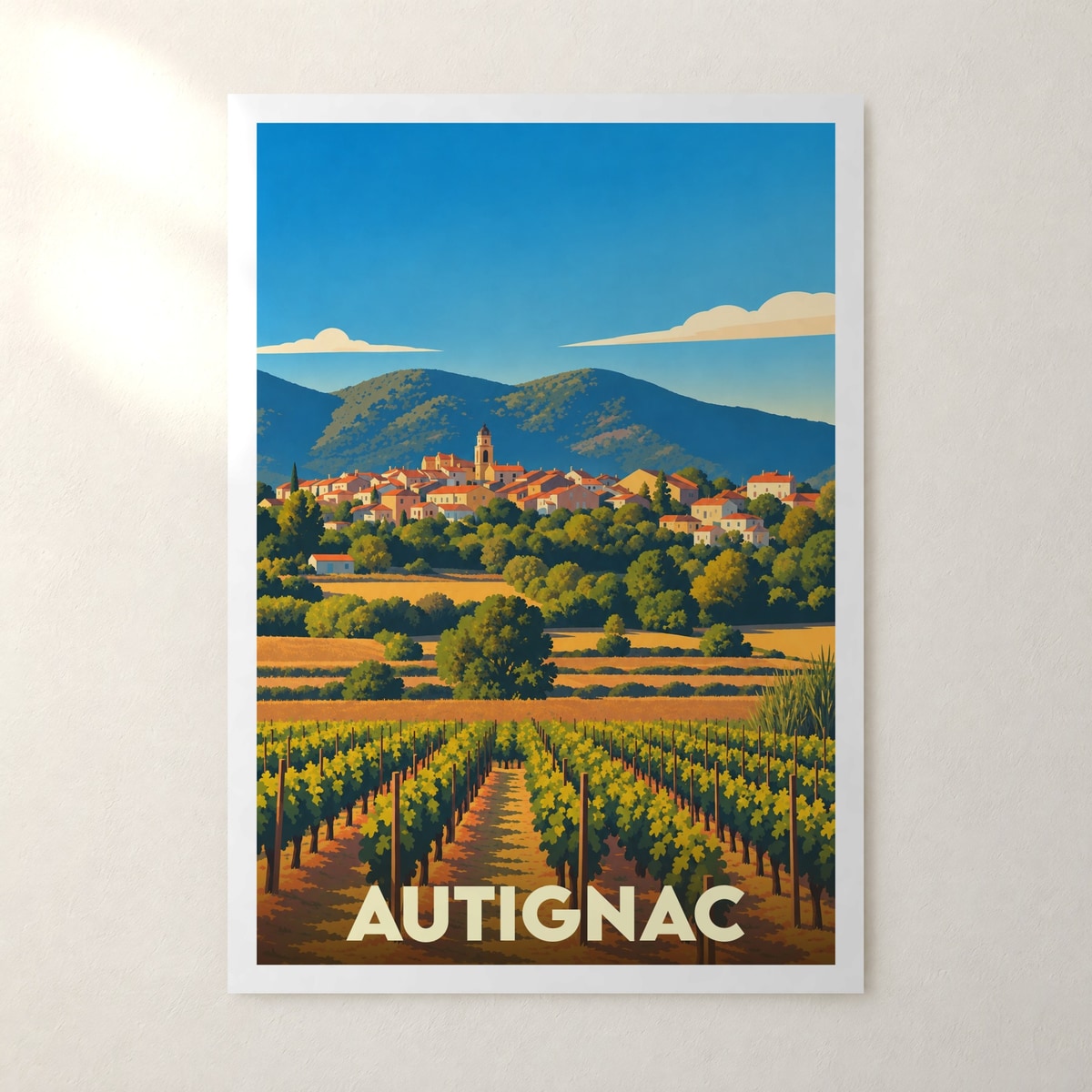 Affiche Autignac – sans cadre, accrochée au mur