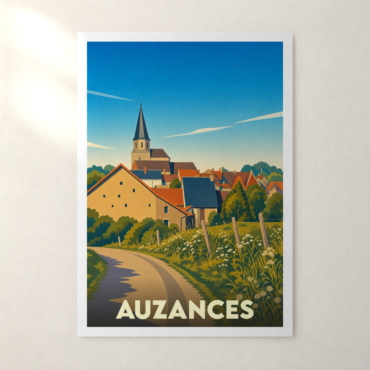 Affiche Auzances – sans cadre, accrochée au mur