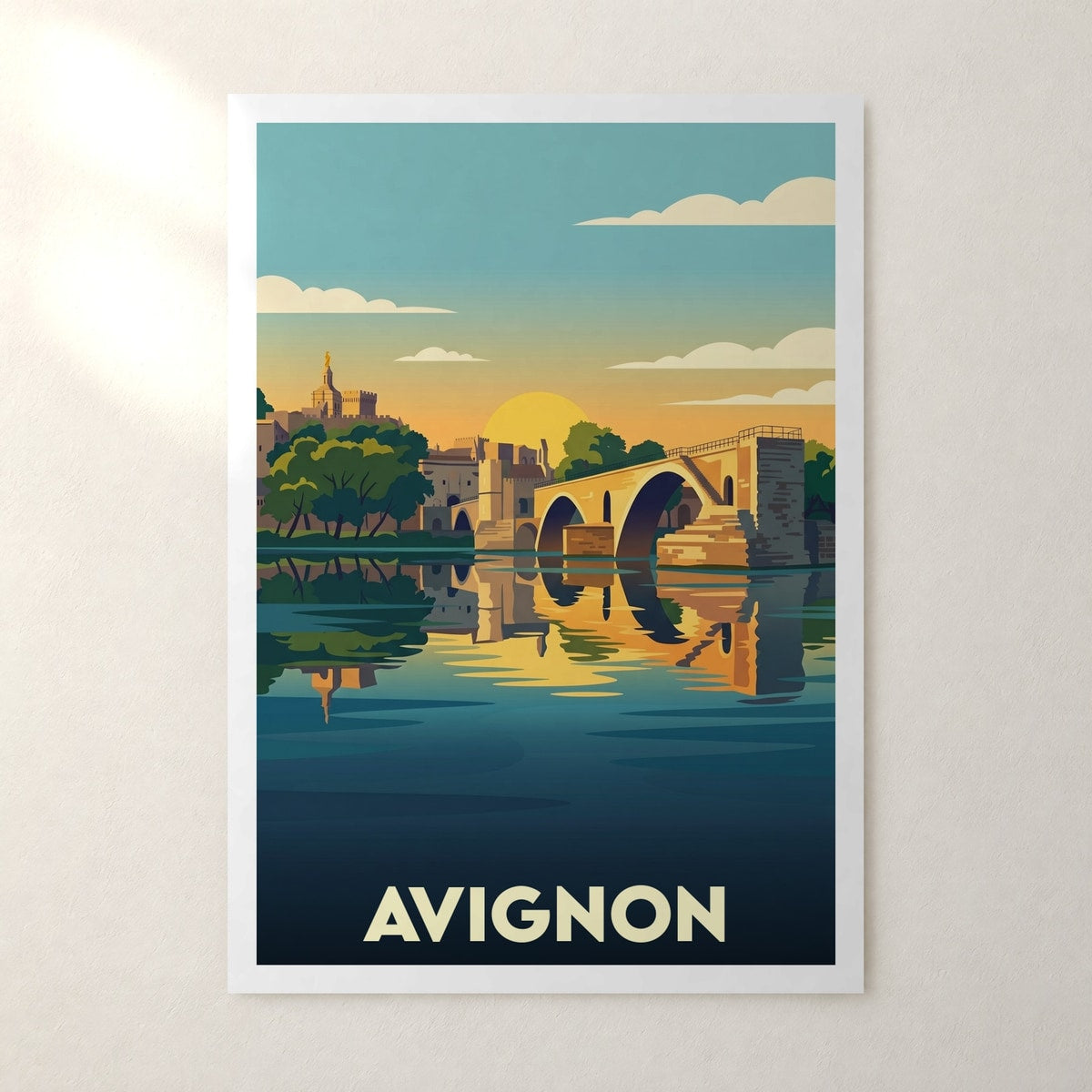 Affiche Avignon – sans cadre, accrochée au mur