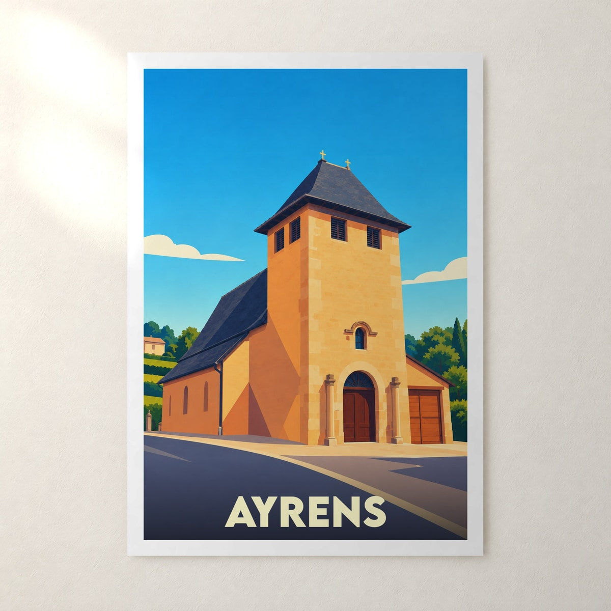 Affiche Ayrens – sans cadre, accrochée au mur