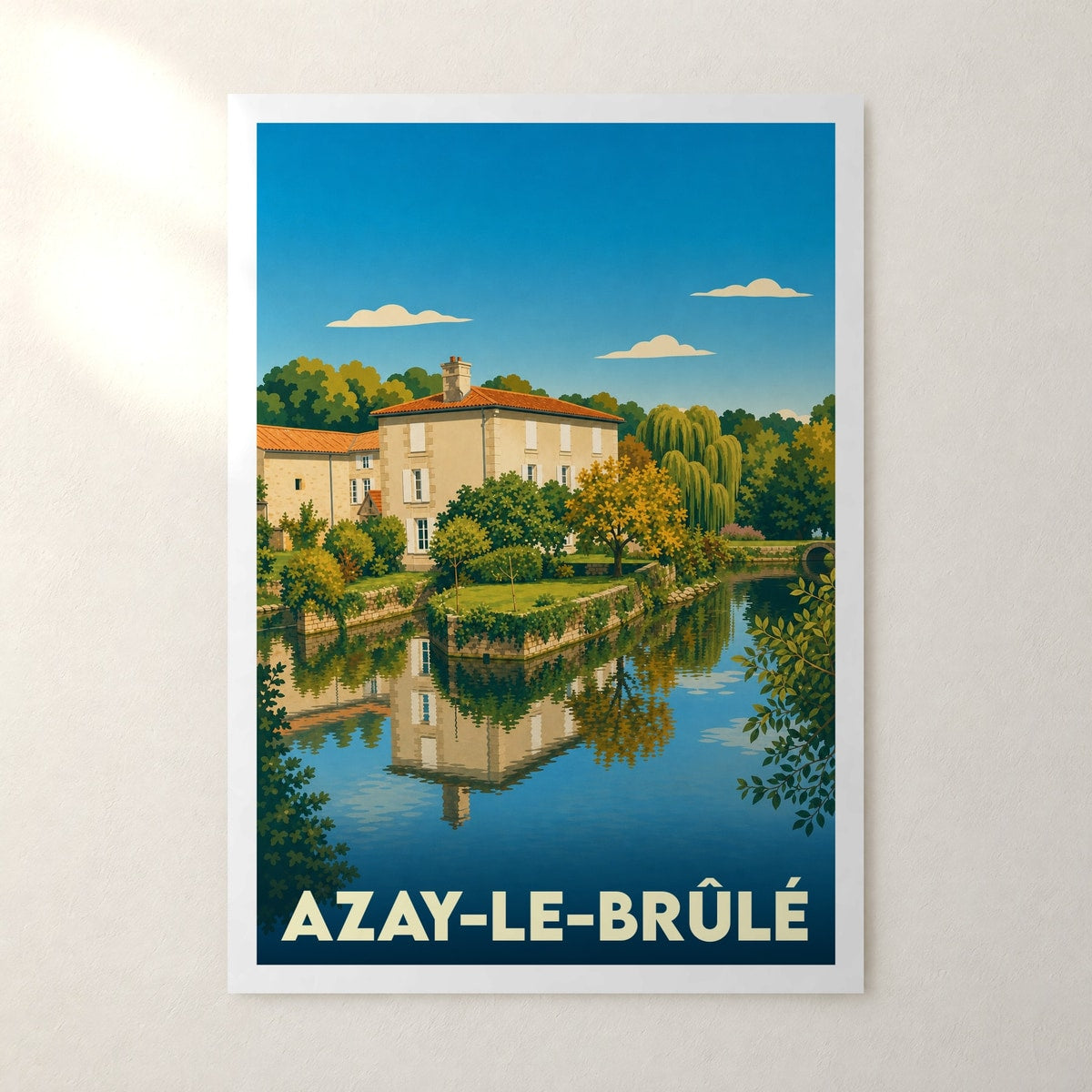 Affiche Azay-le-Brûlé – sans cadre, accrochée au mur