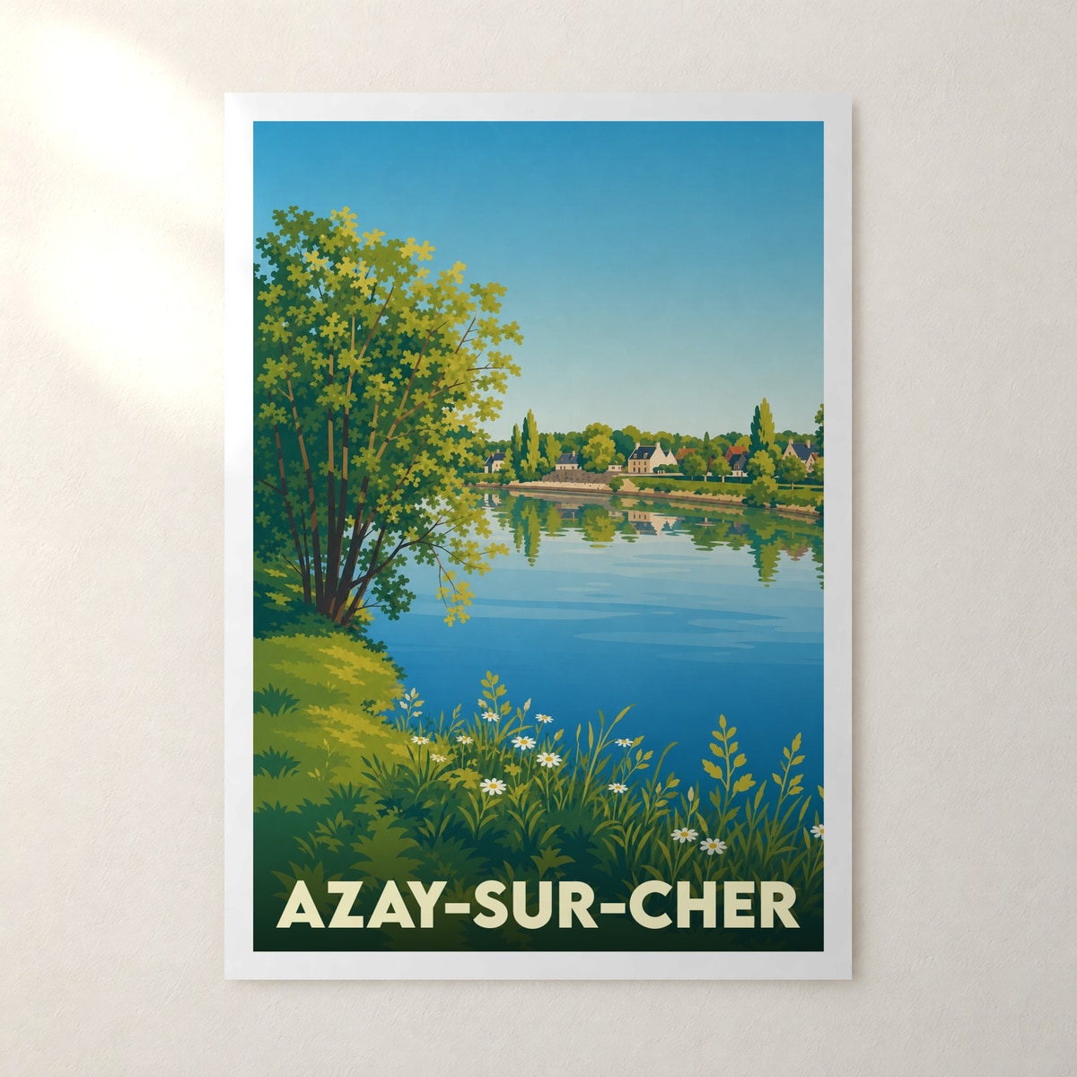 Affiche Azay-sur-Cher – sans cadre, accrochée au mur