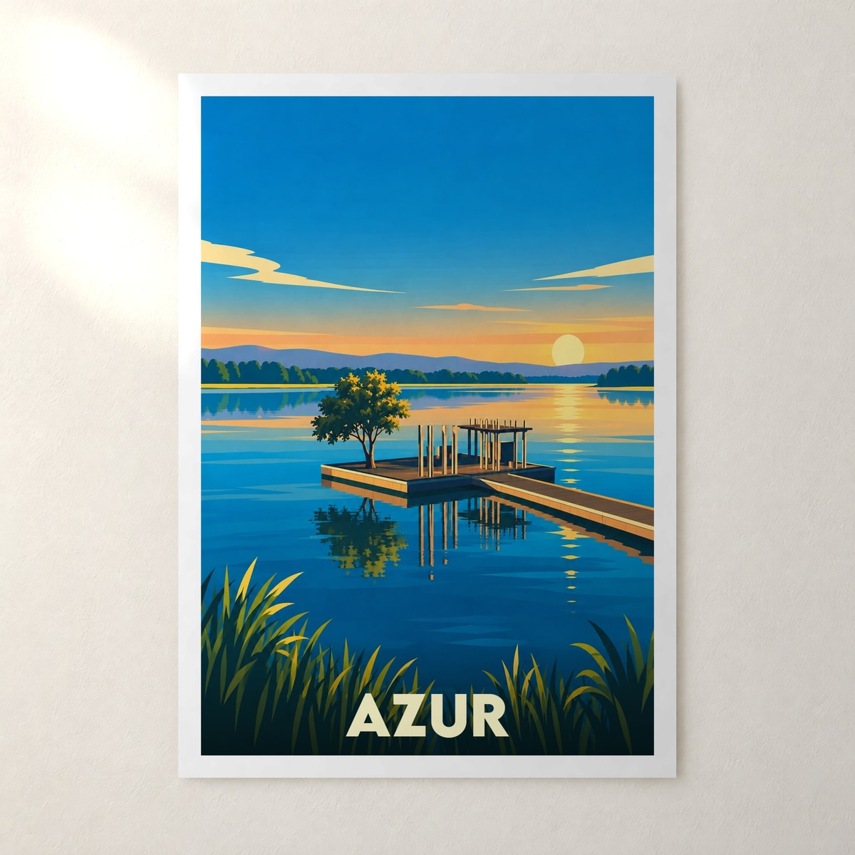 Affiche Azur – sans cadre, accrochée au mur