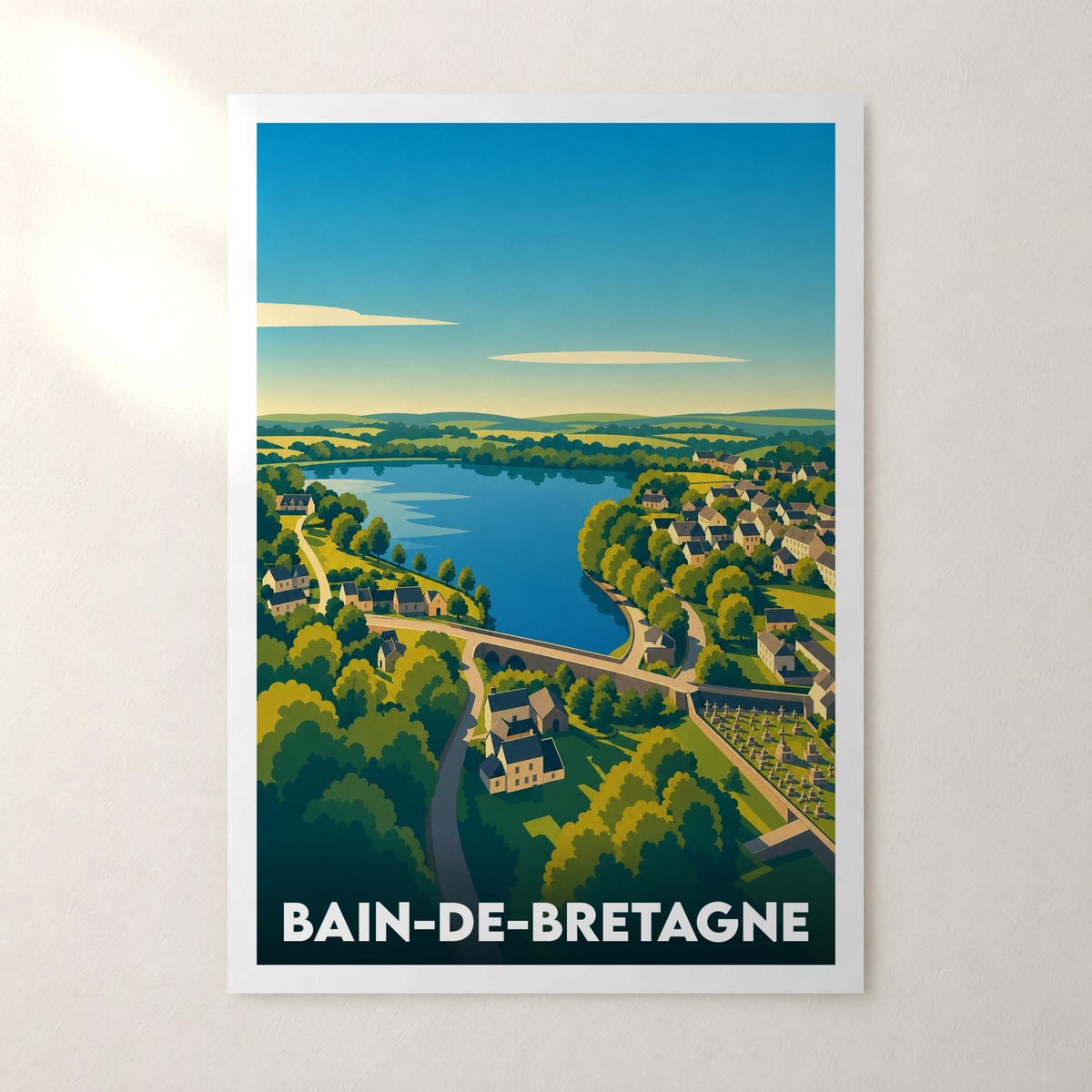 Affiche Bain-de-Bretagne – sans cadre, accrochée au mur