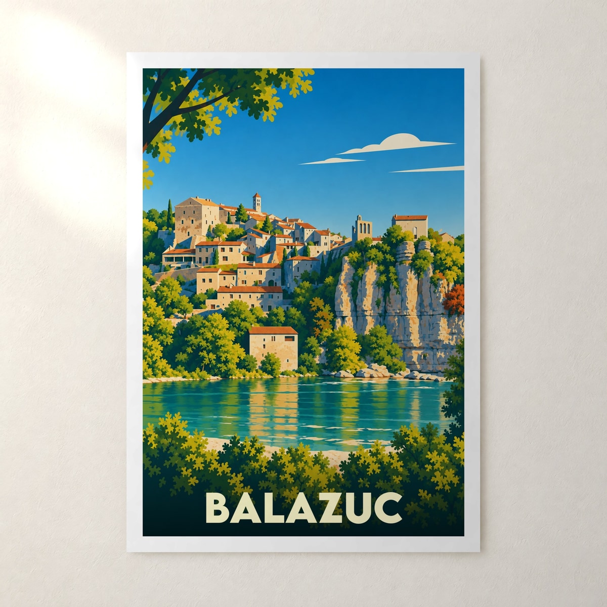 Affiche Balazuc – sans cadre, accrochée au mur