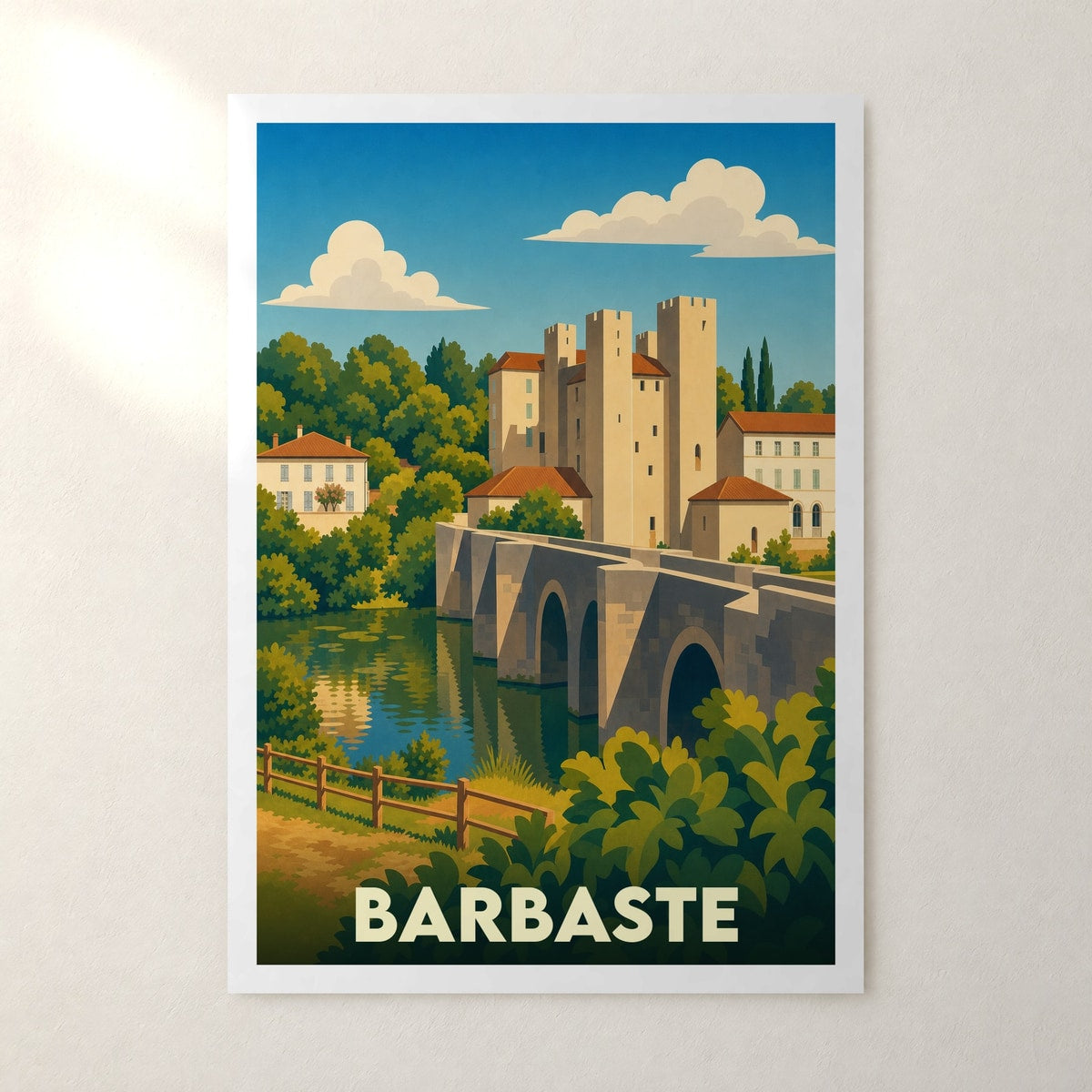 Affiche Barbaste – sans cadre, accrochée au mur