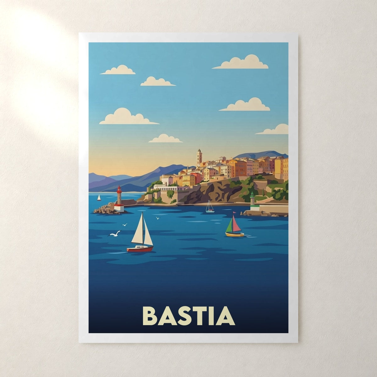 Affiche Bastia – sans cadre, accrochée au mur