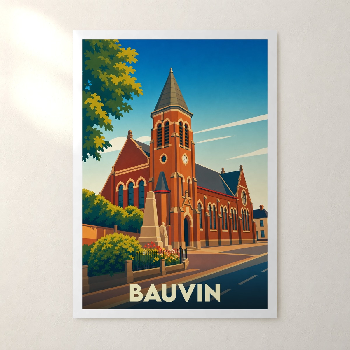 Affiche Bauvin – sans cadre, accrochée au mur