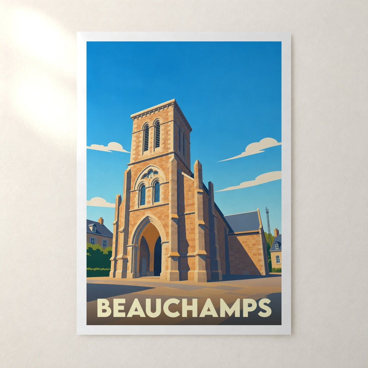 Affiche Beauchamps (Manche) – sans cadre, accrochée au mur