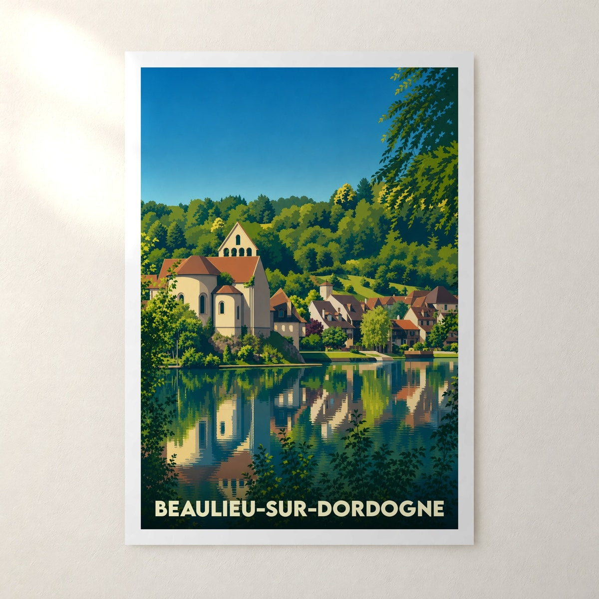Affiche Beaulieu-sur-Dordogne – sans cadre, accrochée au mur