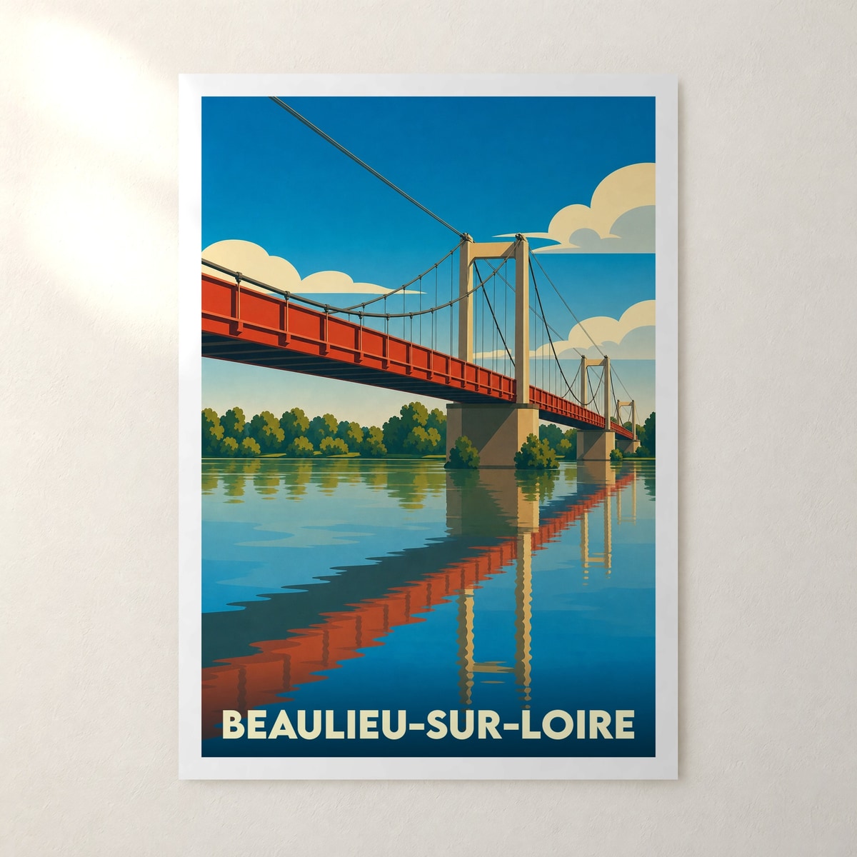 Affiche Beaulieu-sur-Loire – sans cadre, accrochée au mur