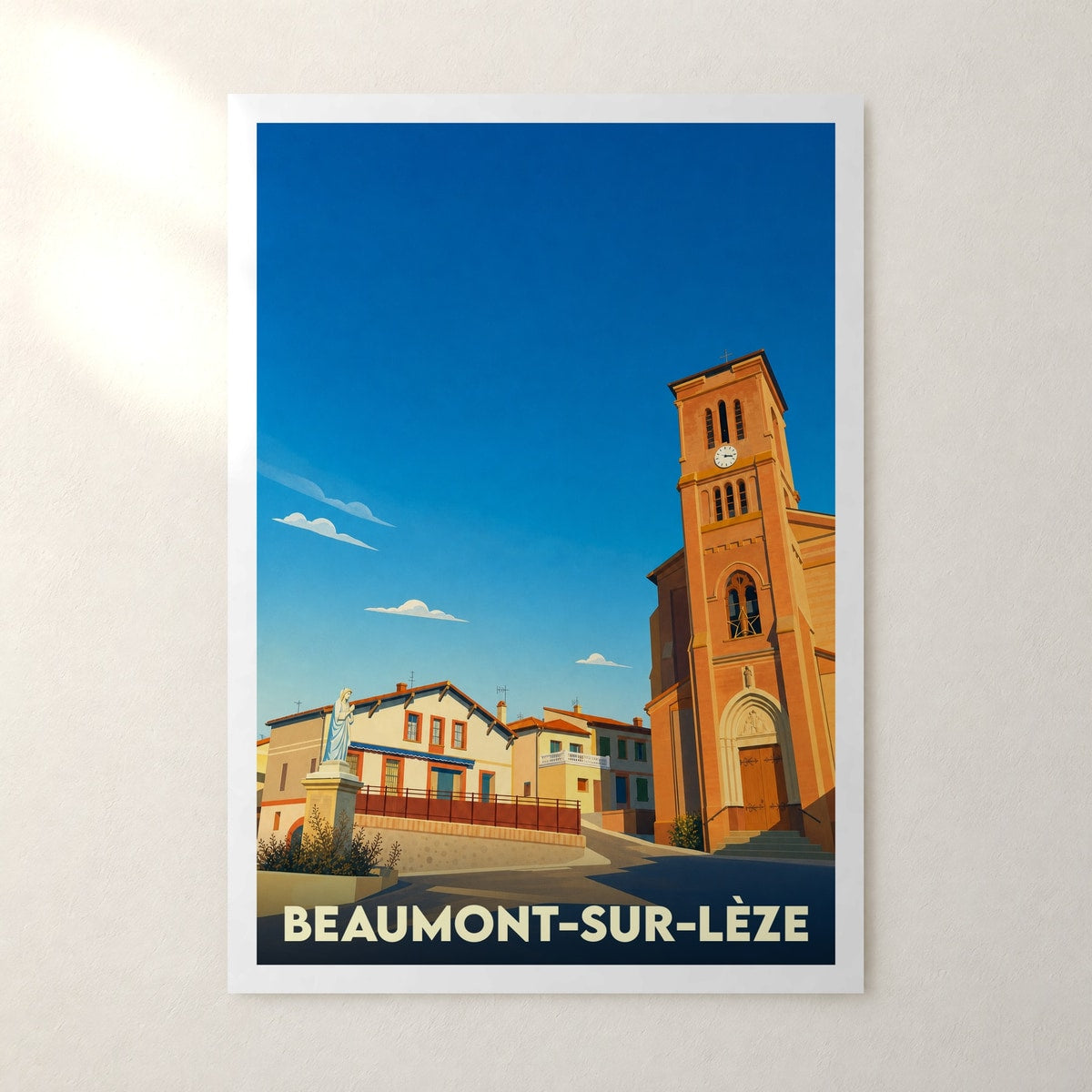 Affiche Beaumont-sur-Lèze – sans cadre, accrochée au mur