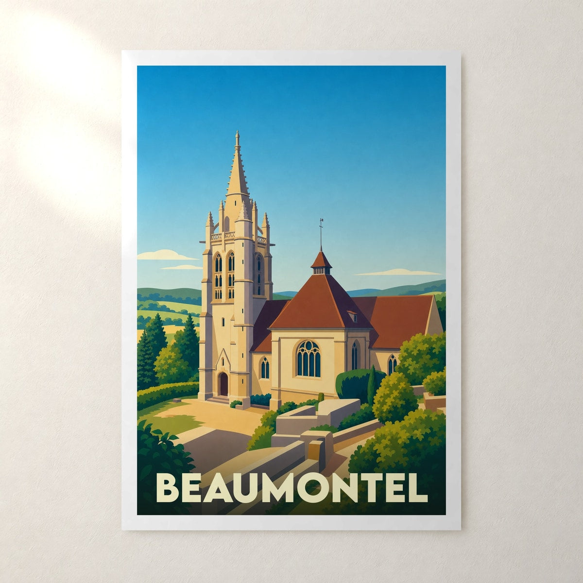 Affiche Beaumontel – sans cadre, accrochée au mur