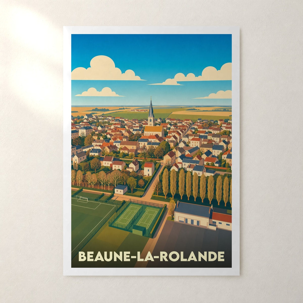 Affiche Beaune-la-Rolande – sans cadre, accrochée au mur