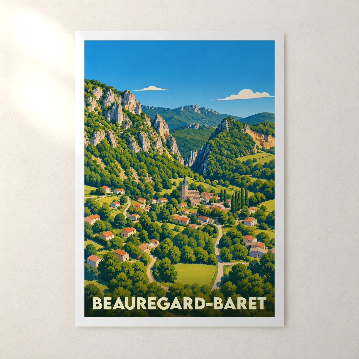 Affiche Beauregard-Baret – sans cadre, accrochée au mur