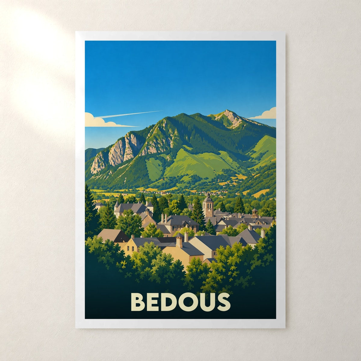 Affiche Bedous – sans cadre, accrochée au mur