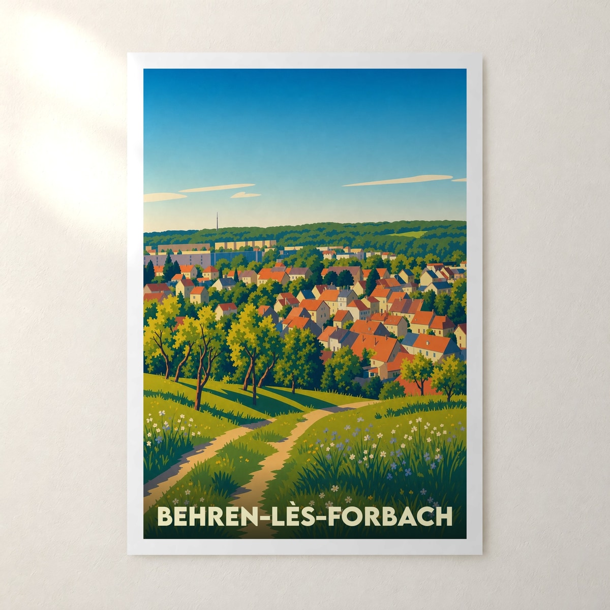 Affiche Behren-lès-Forbach – sans cadre, accrochée au mur