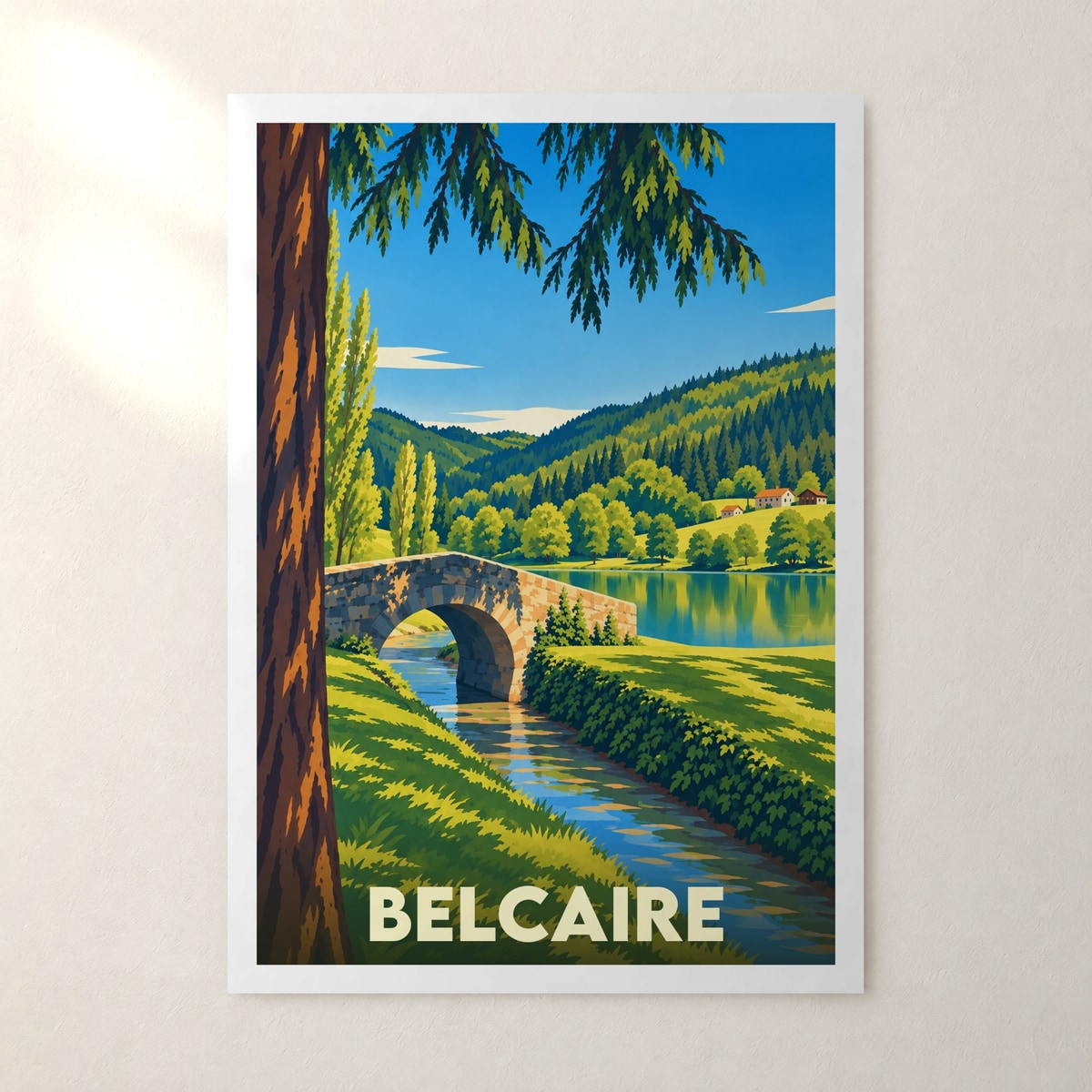 Affiche Belcaire – sans cadre, accrochée au mur