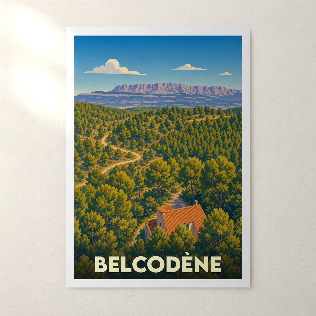 Affiche Belcodène – sans cadre, accrochée au mur