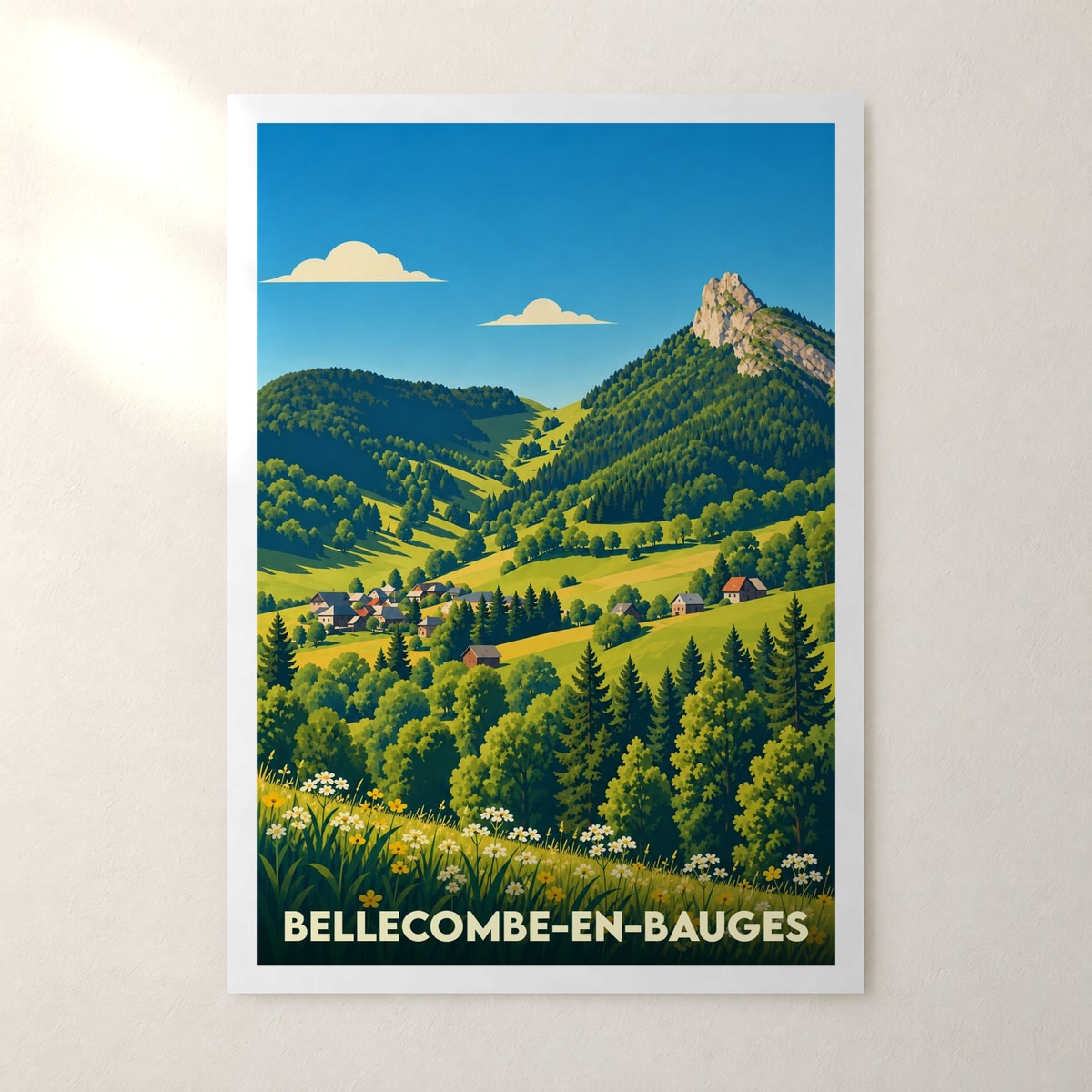 Affiche Bellecombe-en-Bauges – sans cadre, accrochée au mur