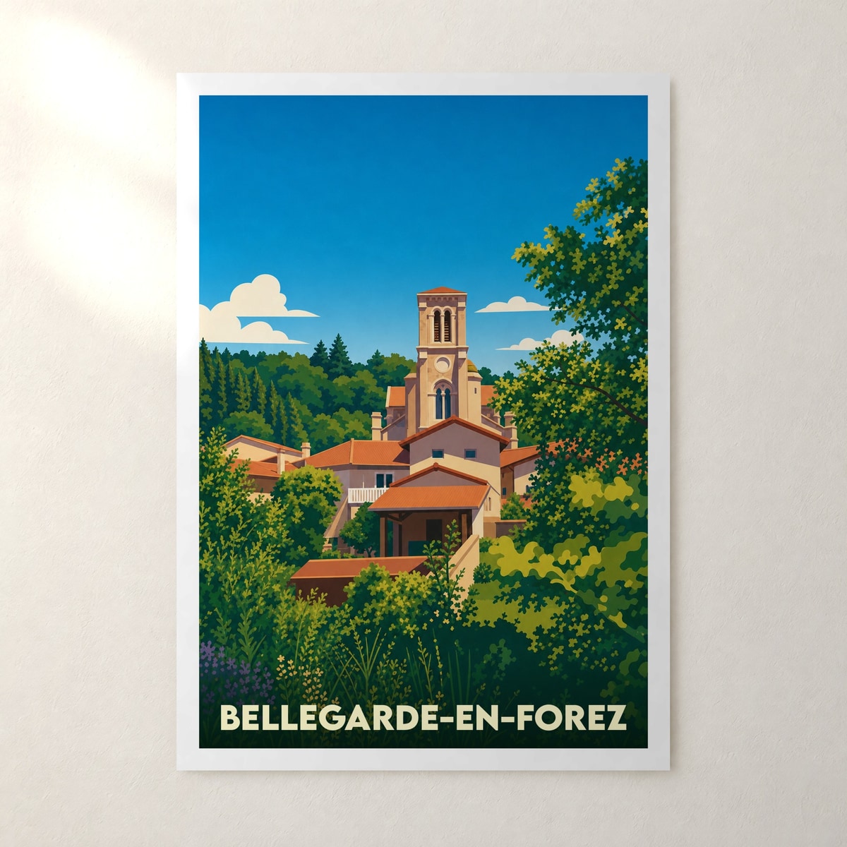 Affiche Bellegarde-en-Forez – sans cadre, accrochée au mur