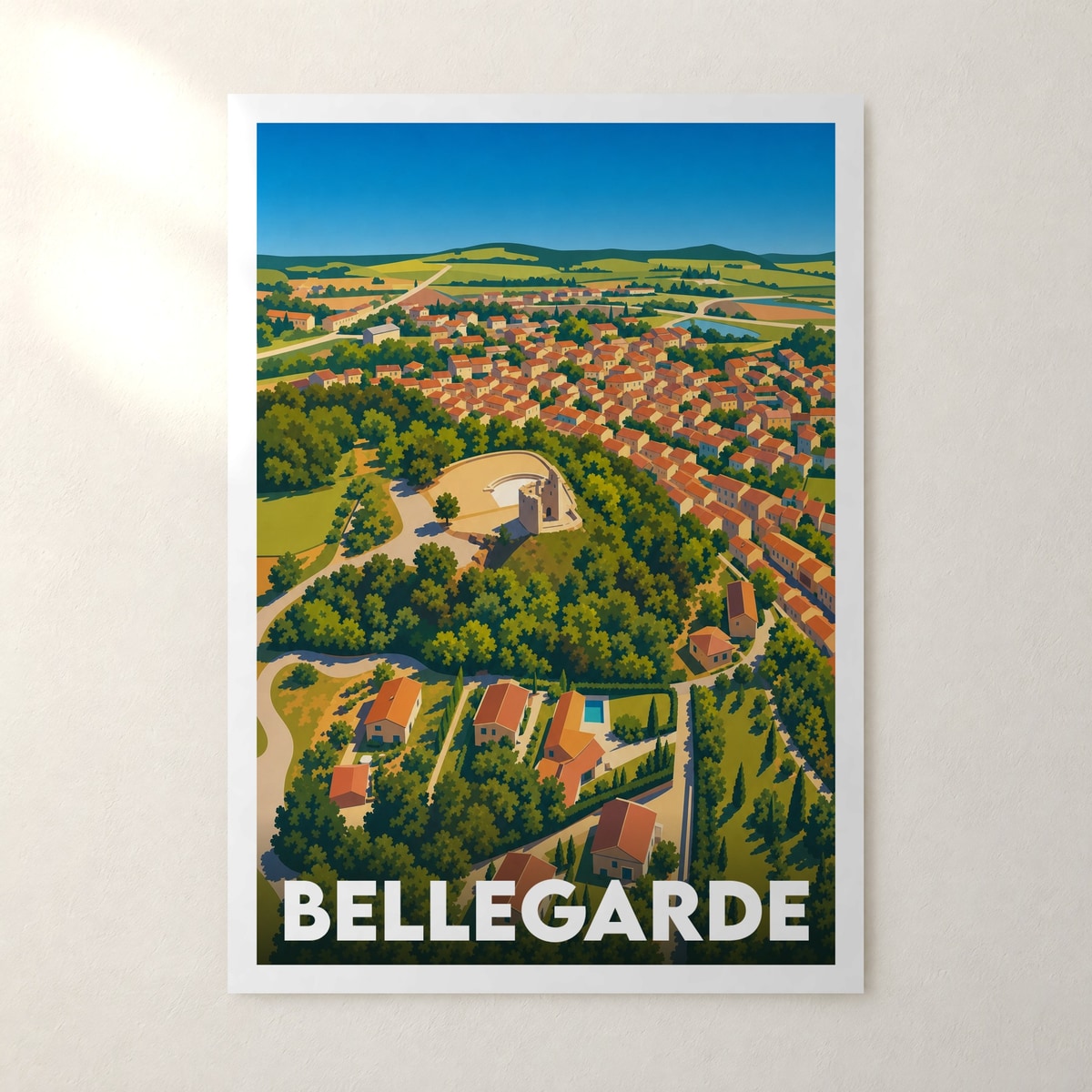 Affiche Bellegarde – sans cadre, accrochée au mur