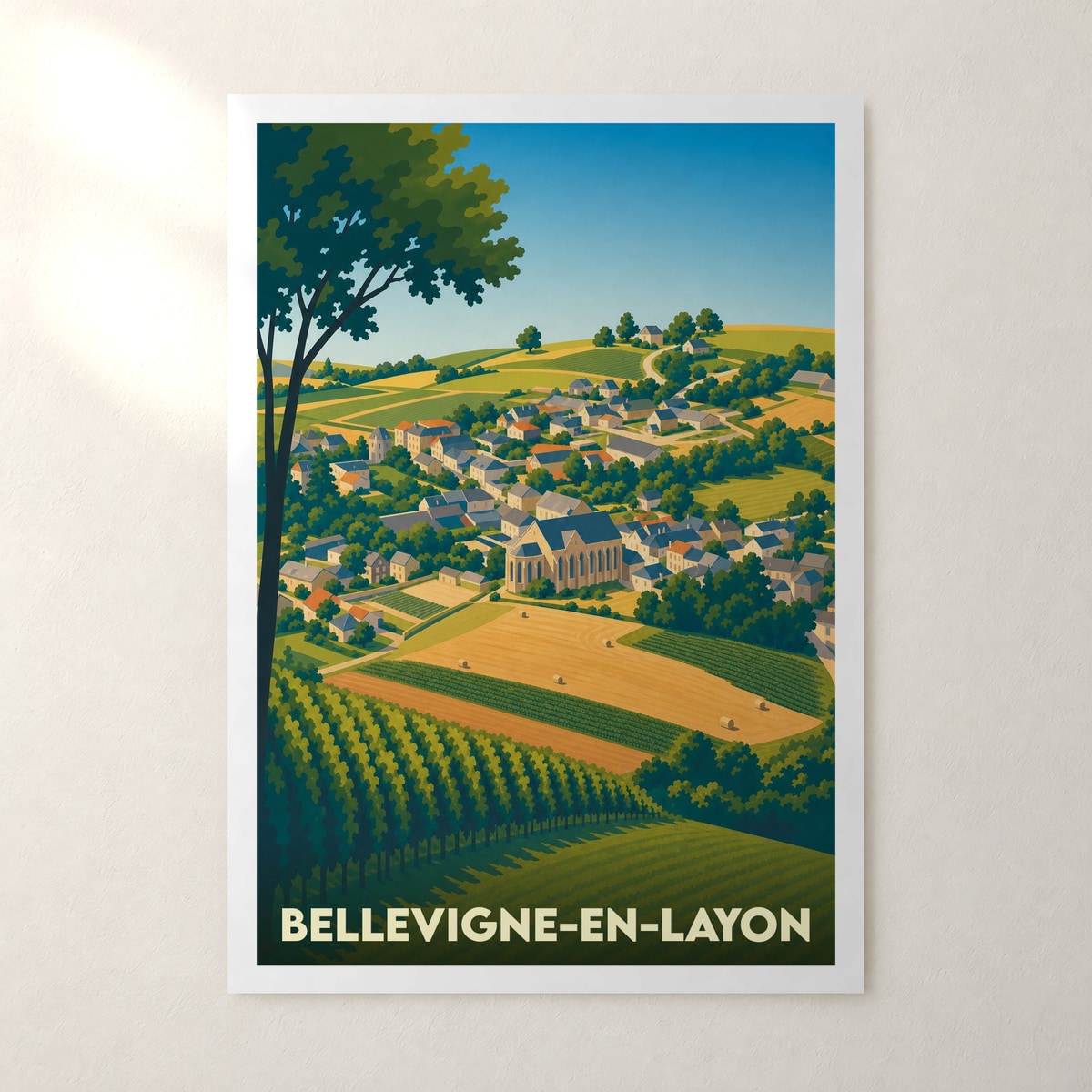 Affiche Bellevigne-en-Layon – sans cadre, accrochée au mur