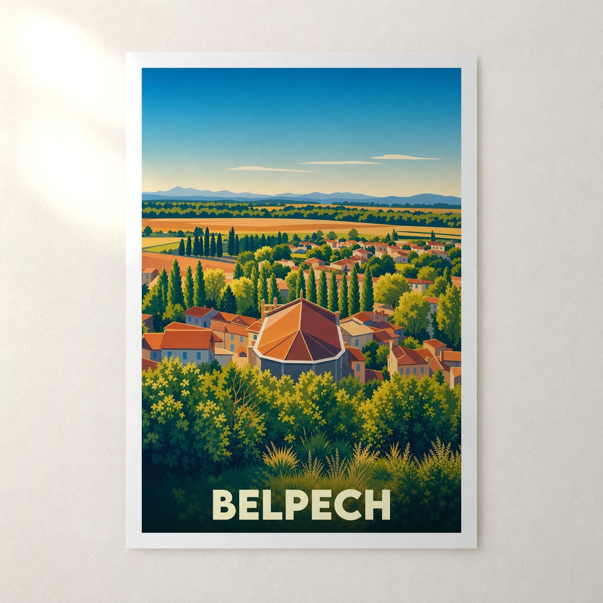 Affiche Belpech – sans cadre, accrochée au mur