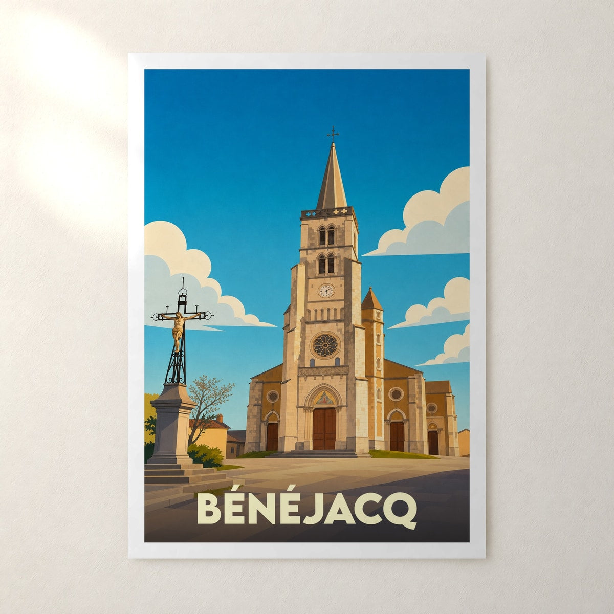 Affiche Bénéjacq – sans cadre, accrochée au mur