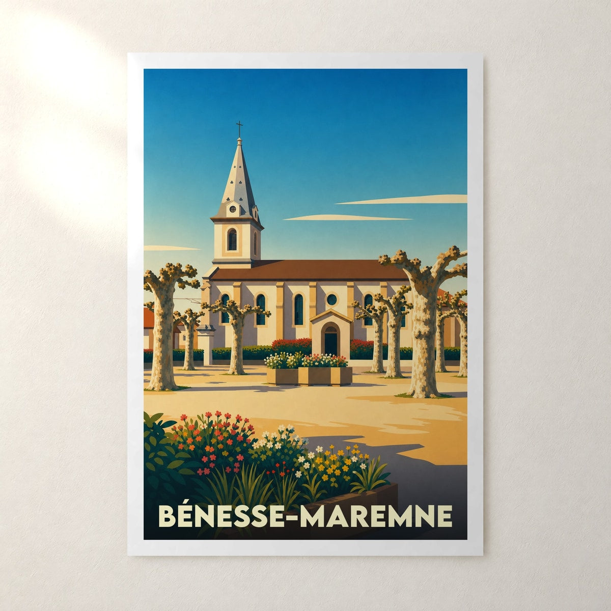 Affiche Bénesse-Maremne – sans cadre, accrochée au mur