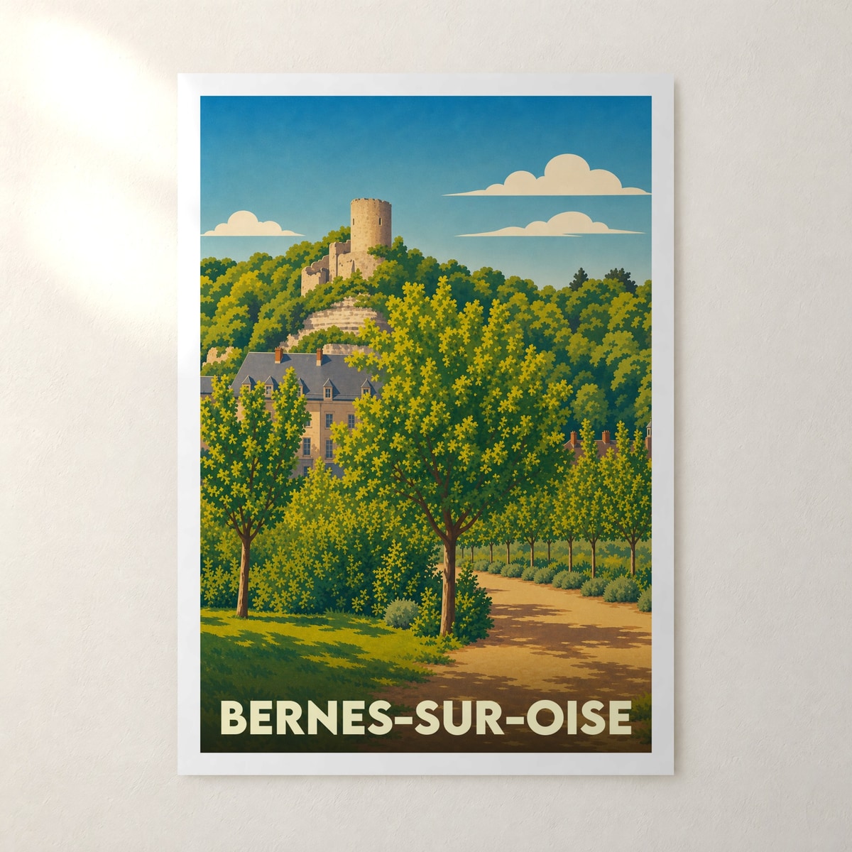Affiche Bernes-sur-Oise – sans cadre, accrochée au mur