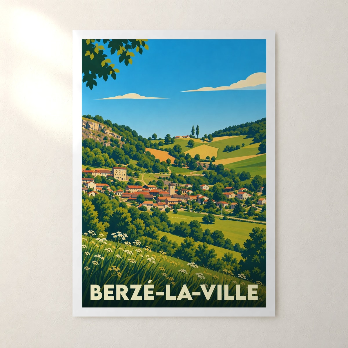 Affiche Berzé-la-Ville – sans cadre, accrochée au mur