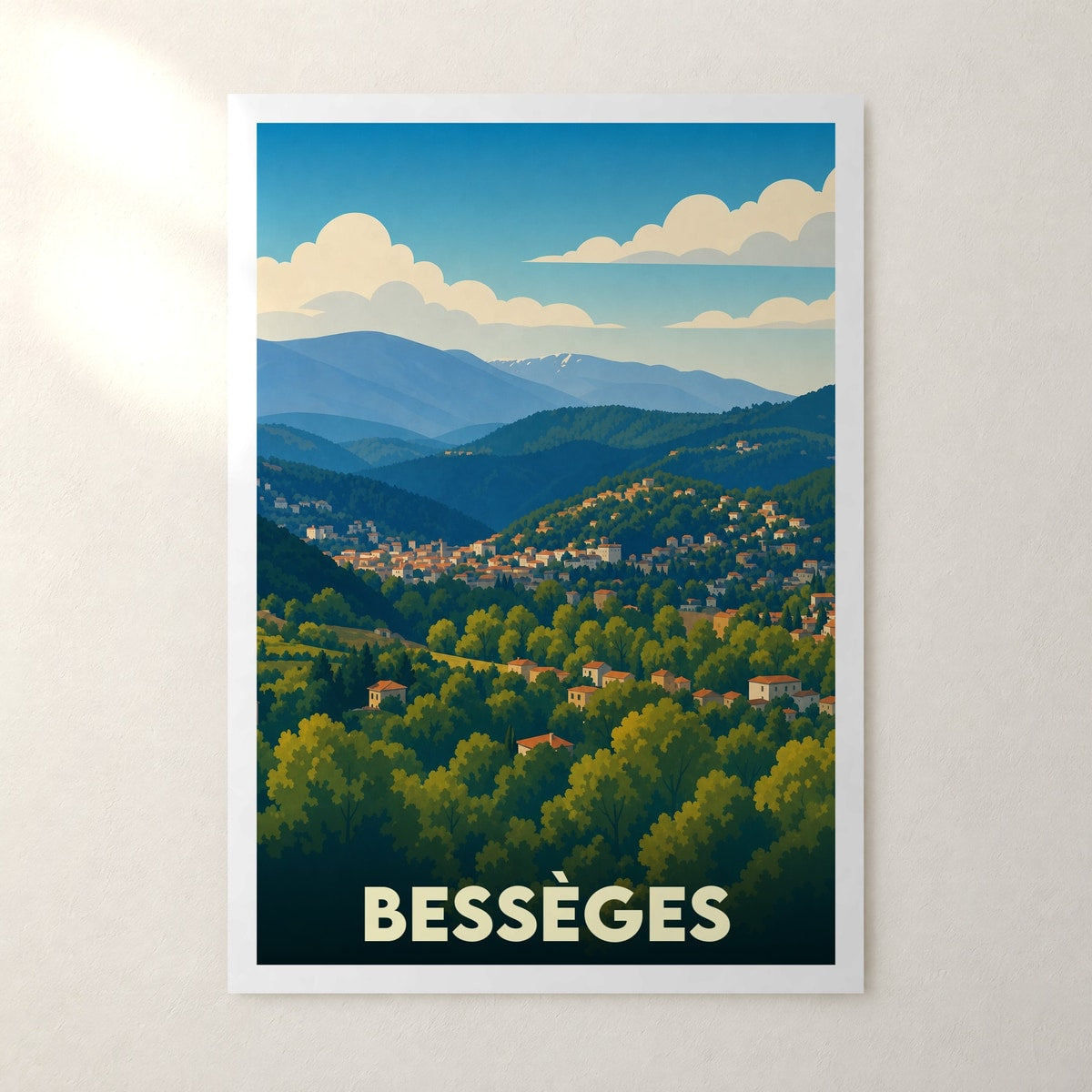 Affiche Bessèges – sans cadre, accrochée au mur