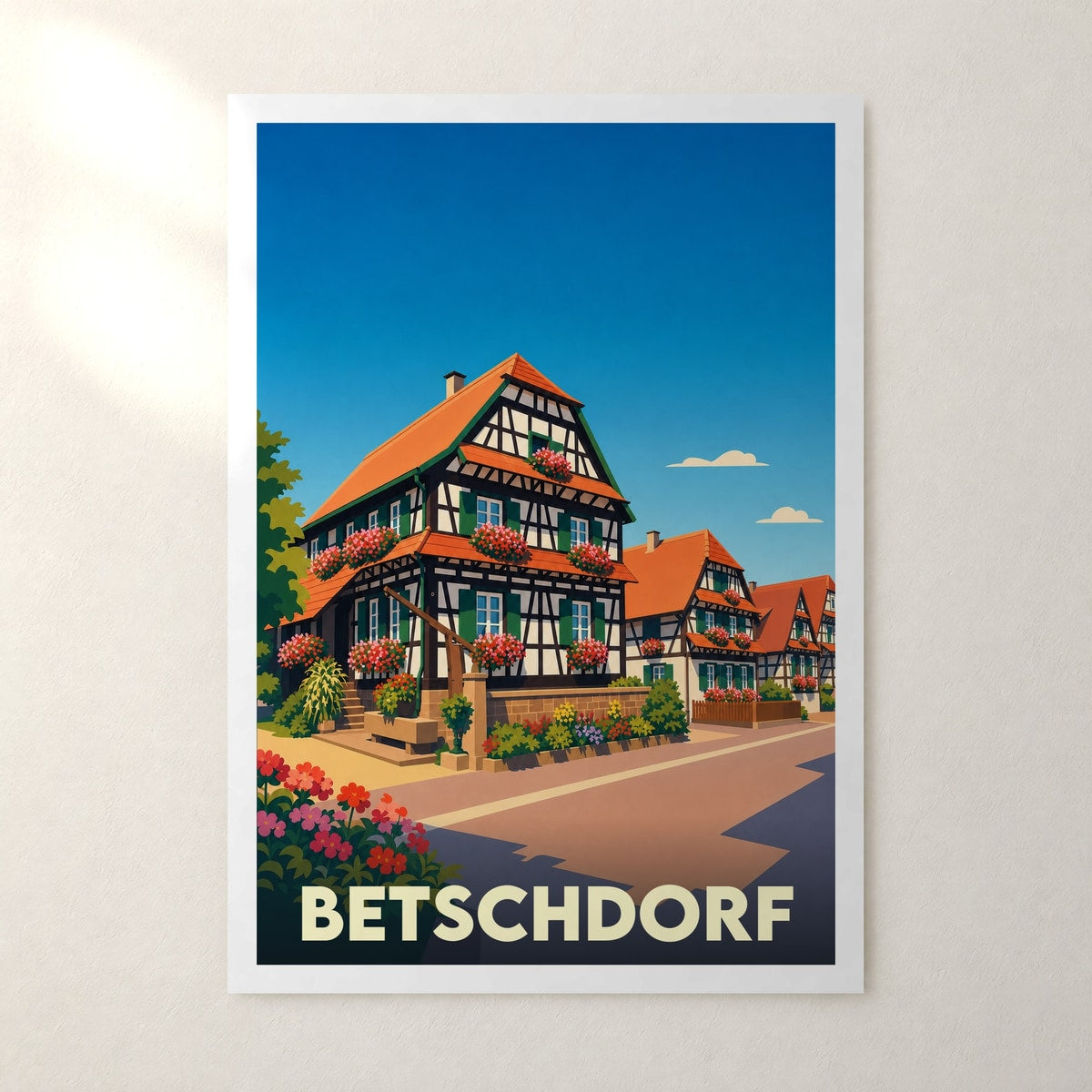 Affiche Betschdorf – sans cadre, accrochée au mur