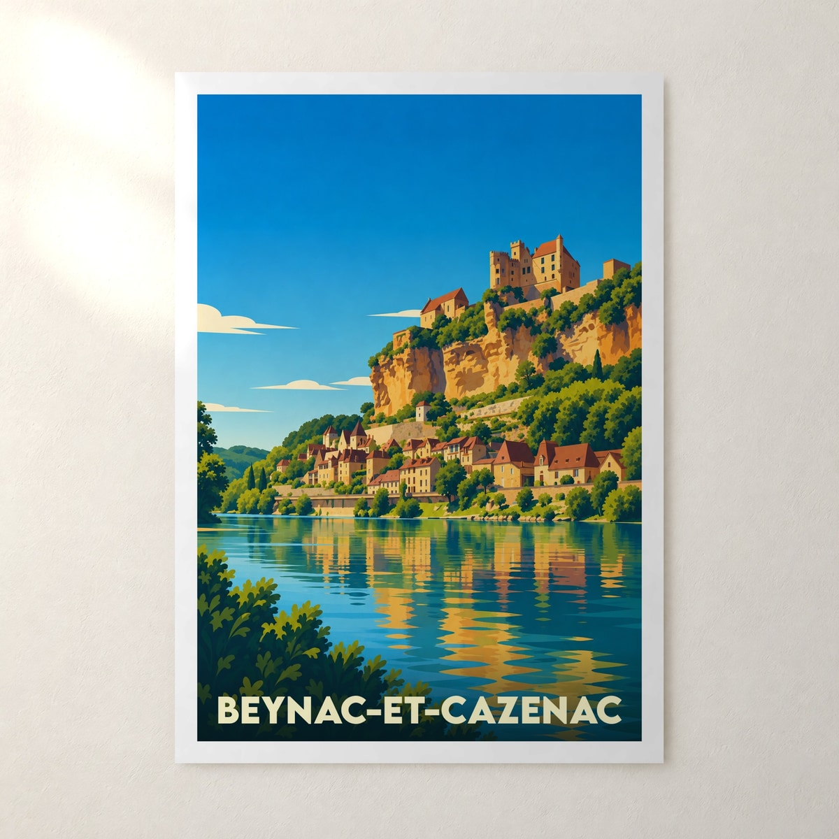 Affiche Beynac-et-Cazenac – sans cadre, accrochée au mur