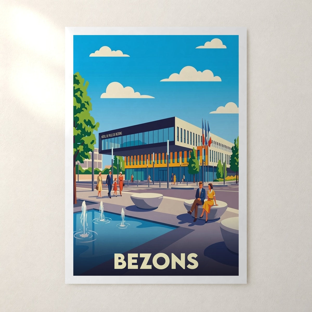 Affiche Bezons – sans cadre, accrochée au mur