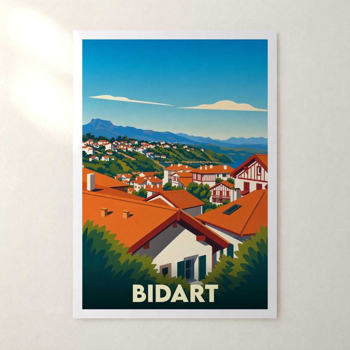 Affiche Bidart – sans cadre, accrochée au mur